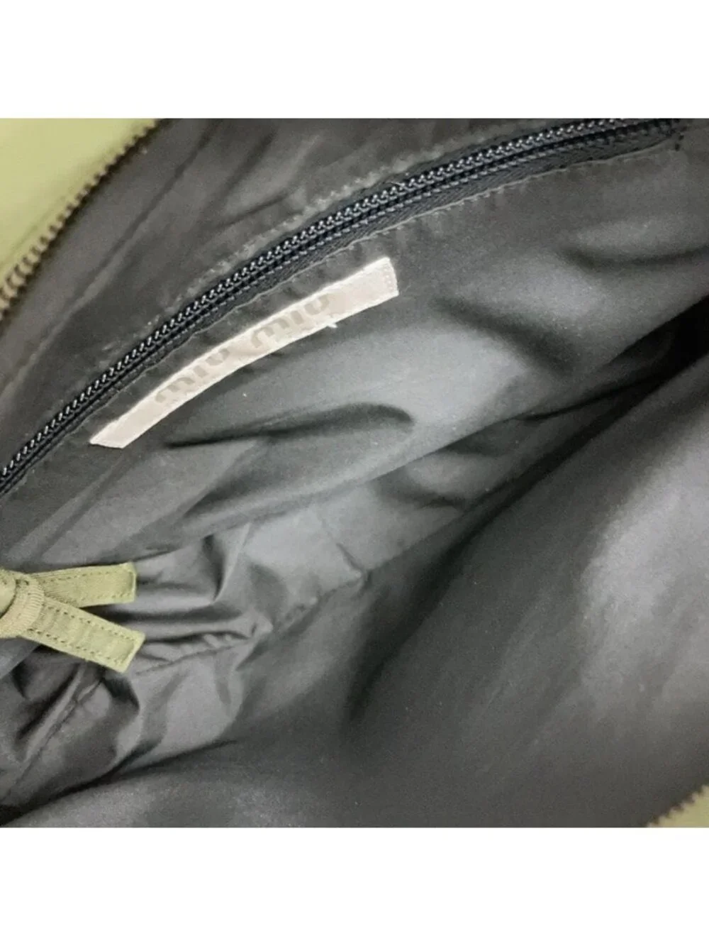 Miu Miu Archive Shoulder Bag Khaki Logo